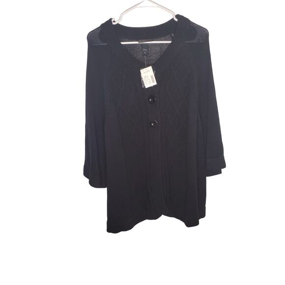 NWT Lane Bryant Buttoned Knit Pattern Design Cardigan - Picture 1 of 5
